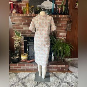 Vintage CityScene Polyester Shift Dress